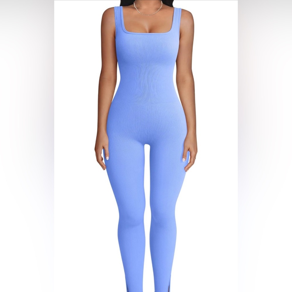 Women’s Ribbed Jumpsuit Sleeveless with Square neck